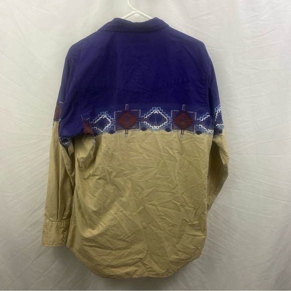 Cumberland Outfitters Unique Pearl Snap Western Shirt Aztec Men's Size LARGE - Picture 9 of 11
